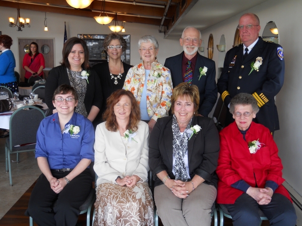 First Row (l to r): Ms. Carrie Foster (Panera Bread), Ms. Laura Kelemen (Child Advocacy Center of Niagara), Ms. Joanne Paxon (Janssen Pharmaceuticals), Ms. Barbara Northan (CMI Board Member)
Second Row (l to r): Ms. Kristen LaGamba (United Way of Greater Niagara), Ms. Robyn Krueger (Community Missions), Ms. Christa Caldwell (Grigg Lewis Foundation), Mr. Bob Inwards, Chief William Hall (North Tonawanda Police Department)
